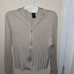 Brown zip up sweater